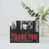 Carte Postale Merci de graduation photo moderne Red Neon (Debout devant)