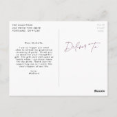 Carte Postale Merci de graduation photo moderne violet Script (Dos)