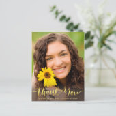 Carte Postale Merci de graduation photo tournesol rustique (Debout devant)