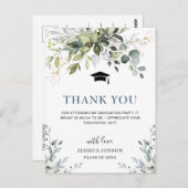 Carte Postale Merci de graduation simple et élégant d'Eucalyptus (Devant / Derrière)