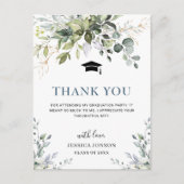 Carte Postale Merci de graduation simple et élégant d'Eucalyptus (Devant)