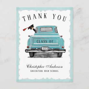 Carte Postale Merci de graduation vintage Aqua Truck 2025
