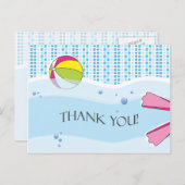 Carte postale Merci de la fête de la piscine - Fil (Devant / Derrière)