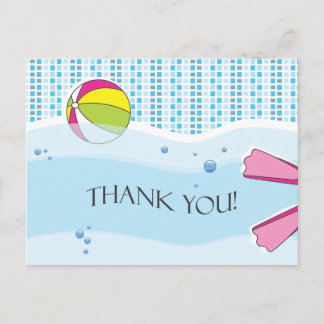 Carte postale Merci de la fête de la piscine - Fil