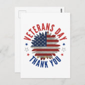 CARTE POSTALE MERCI DE LA JOURNÉE DES ANCIENS COMBATTANTS (Devant / Derrière)