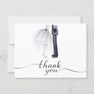 Carte postale "Merci" de la mariée et de la danse