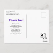 Carte Postale Merci de la partie de chat rose couchant (Dos)