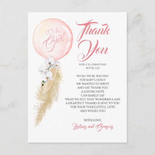 Carte Postale Merci de l'Exotic Folid Floral Balloon Garland (Devant)