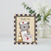 Carte postale Merci de l'infirmière de chat (Debout devant)