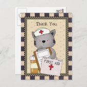 Carte postale Merci de l'infirmière de chat (Devant / Derrière)