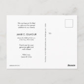 Carte Postale Merci de manutention moderne photo bébé naissance (Dos)