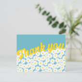 Carte Postale Merci de marguerites spatiales négatives sur le bl (Debout devant)