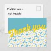 Carte Postale Merci de marguerites spatiales négatives sur le bl (Devant / Derrière)