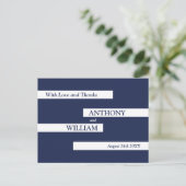 Carte Postale Merci de Mariage blanc bleu de marine géométrique (Debout devant)