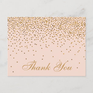 Carte Postale Merci de Mariage Blush Pink & Gold