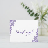 Carte Postale Merci de Mariage de dentelle ultra violette modern (Debout devant)