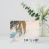 Carte Postale Merci de mariage de destination de plage tropicale (Debout devant)