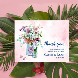 Carte Postale Merci de Mariage de Fleur sauvage rustique