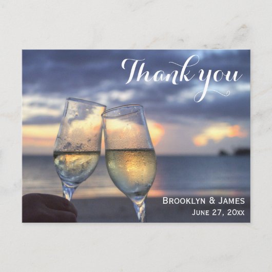 Carte postale Merci de mariage de plage (Devant)