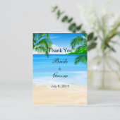 Carte Postale Merci de mariage de plage des Eaux tropicales (Debout devant)