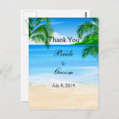 Carte Postale Merci de mariage de plage des Eaux tropicales (Devant / Derrière)