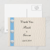 Carte Postale Merci de mariage de Seashell Beach (Devant / Derrière)