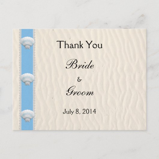Carte Postale Merci de mariage de Seashell Beach (Devant)
