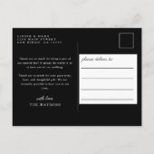 Carte Postale Merci de Mariage de texte et de photo simple et él (Dos)