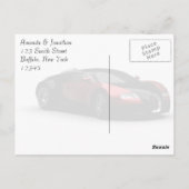 Carte Postale Merci de Mariage de voiture de sport Posh (Dos)