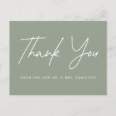 Carte Postale Merci de Mariage décontracté Sage Vert (Devant)