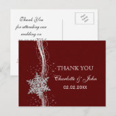 Carte Postale Merci de mariage d'hiver (Devant / Derrière)