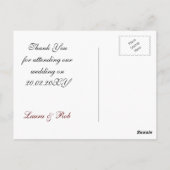 Carte Postale Merci de mariage d'hiver (Dos)