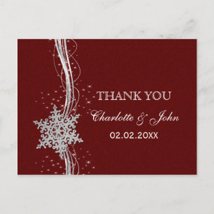 Carte Postale Merci de mariage d'hiver