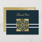 Carte Postale Merci de mariage d'hiver bleu (Devant / Derrière)