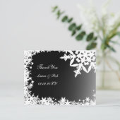 Carte Postale Merci de mariage d'hiver noir (Debout devant)
