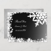 Carte Postale Merci de mariage d'hiver noir (Devant / Derrière)