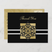 Carte Postale Merci de mariage d'hiver noir (Devant / Derrière)