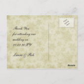 Carte Postale Merci de mariage d'hiver rustique "bleu marine" (Dos)