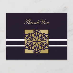 Carte Postale Merci de mariage d'hiver violet