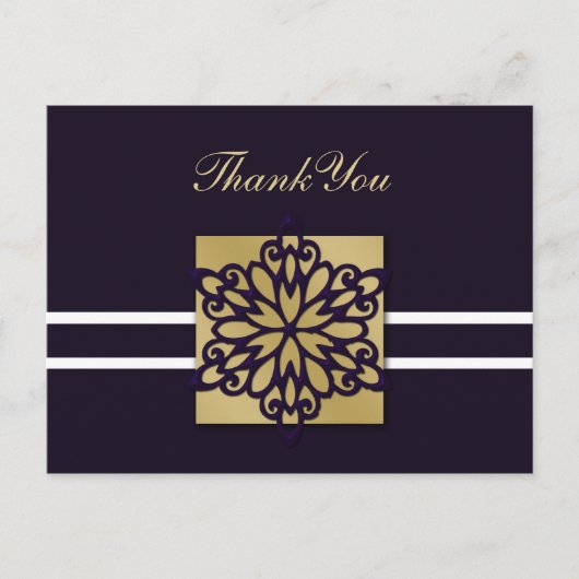Carte Postale Merci de mariage d'hiver violet (Devant)