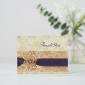 Carte Postale Merci de mariage d'hiver violet rustique (Debout devant)