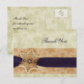 Carte Postale Merci de mariage d'hiver violet rustique (Devant / Derrière)