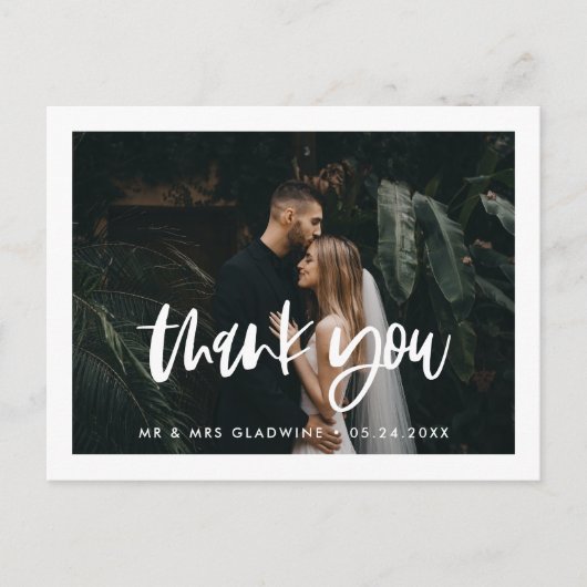 Carte Postale Merci de mariage élégant moderne photo (Devant)