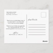 Carte Postale Merci de Mariage géométrique Or moderne (Dos)