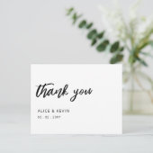 Carte Postale Merci de Mariage manuscrit simple script (Debout devant)
