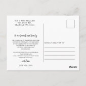 Carte Postale Merci de Mariage manuscrit simple script (Dos)