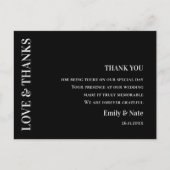 Carte Postale Merci de Mariage noir contemporain (Devant)