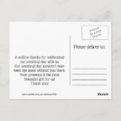 Carte postale "Merci" de mariage personnalisée (Dos)