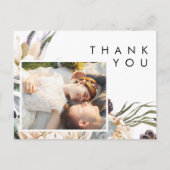 Carte Postale Merci de Mariage photo à fleurs blanches (Devant)