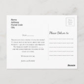 Carte Postale Merci de Mariage photo customisé (Dos)